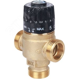 Клапан термостатический смесительный для систем отопления и ГВС 3/4' НР 30-65гр Kvs=2,3