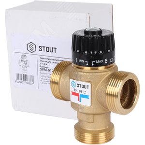 Клапан термостатический смесительный для систем отопления и ГВС 1 1/4' НР 30-65гр Kvs=3,5 SVM-0125-356532 STOUT - 8