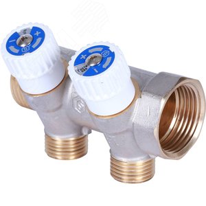 Коллектор распределительный 1', 2 отвода 1/2' плоское уплотнение - фото 2