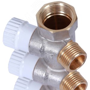 Коллектор распределительный 3/4', 3 отвода 1/2' плоское уплотнение - фото 9