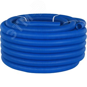 Труба гофрированная ПНД, цвет синий, наружным диаметром 40 мм для труб диаметром 32 мм SPG-0001