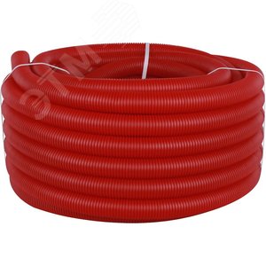 Труба гофрированная ПНД, цвет красный, наружным диаметром 40 мм для труб диаметром 32 мм SPG-0002