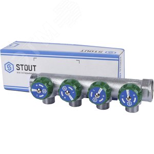 Коллектор распределительный 3/4'x4 выхода 1/2' - фото 10