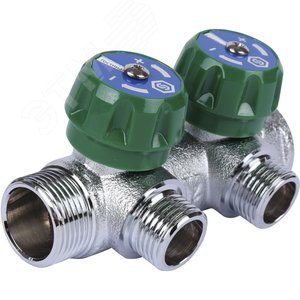 Коллектор регулирующий 3/4', 2 отвода 1/2' плоское уплотнение - фото 2