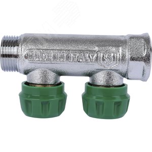 Коллектор регулирующий 3/4', 2 отвода 1/2' плоское уплотнение - фото 8