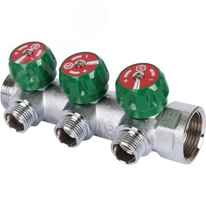 Коллектор регулирующий 3/4', 3 отвода 1/2' плоское уплотнение - фото 7