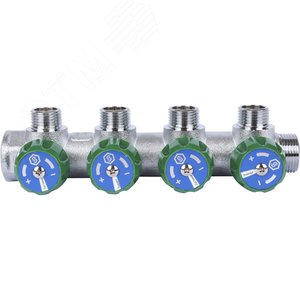 Коллектор регулирующий 3/4', 4 отвода 1/2' плоское уплотнение - фото 4