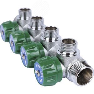 Коллектор регулирующий 3/4', 4 отвода 1/2' плоское уплотнение - фото 7