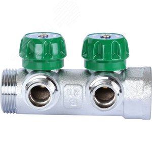 Коллектор регулирующий 1', 2 отвода 1/2' плоское уплотнение - фото 2