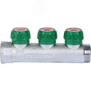 Коллектор регулирующий 1', 3 отвода 1/2' плоское уплотнение - фото 5