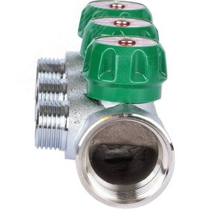 Коллектор регулирующий 1', 3 отвода 1/2' плоское уплотнение - фото 6