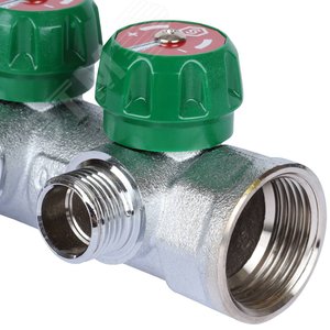 Коллектор регулирующий 1', 3 отвода 1/2' плоское уплотнение - фото 7