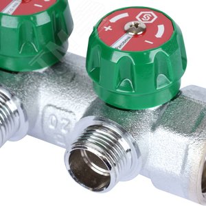 Коллектор регулирующий 1', 3 отвода 1/2' плоское уплотнение - фото 8