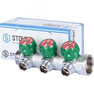 Коллектор регулирующий 1', 3 отвода 1/2' плоское уплотнение - фото 9