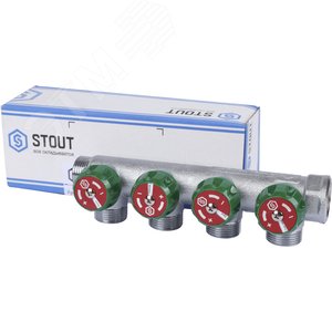 Коллектор распределительный 3/4'x4 выхода 3/4' ЕК - фото 11