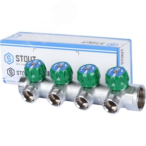 Коллектор распределительный 1'x4 выхода 3/4' ЕК - фото 9