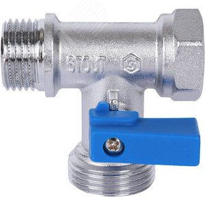 Кран шаровой проходной для стиральных и посудомоечных машин 1/2'x3/4'x1/2' - фото 2