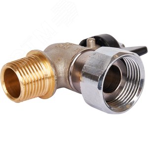 Кран шаровой с накидной гайкой угловой, НР/накидная гайка, ручка бабочка 1/2x3/4 - фото 6