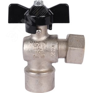 Кран шаровой с накидной гайкой угловой, ВР/накидная гайка, ручка бабочка 1/2x1/2 - фото 4