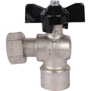 Кран шаровой с накидной гайкой угловой, ВР/накидная гайка, ручка бабочка 1/2x1/2 - фото 6