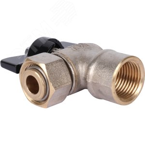 Кран шаровой с накидной гайкой угловой, ВР/накидная гайка, ручка бабочка 1/2x1/2 - фото 7