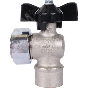 Кран шаровой с накидной гайкой угловой, ВР/накидная гайка, ручка бабочка 1/2x3/4 - фото 5