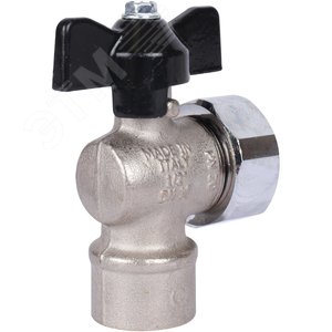 Кран шаровой с накидной гайкой угловой, ВР/накидная гайка, ручка бабочка 1/2x3/4 - фото 6
