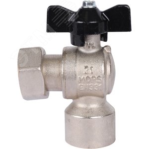 Кран шаровой с накидной гайкой угловой, ВР/накидная гайка, ручка бабочка 3/4x3/4 - фото 2