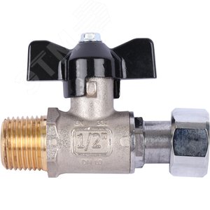 Кран шаровой с накидной гайкой, НР/накидная гайка, ручка бабочка 1/2x1/2 - фото 8