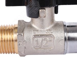 Кран шаровой с накидной гайкой, НР/накидная гайка, ручка бабочка 1/2x3/4 - фото 5