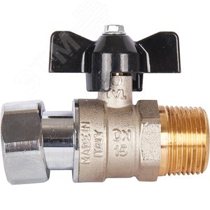 Кран шаровой с накидной гайкой, НР/накидная гайка, ручка бабочка 3/4x3/4 - фото 5