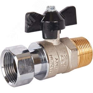 Кран шаровой с накидной гайкой, НР/накидная гайка, ручка бабочка 3/4x3/4 - фото 6