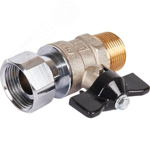 Кран шаровой с накидной гайкой, НР/накидная гайка, ручка бабочка 3/4x3/4 - фото 7