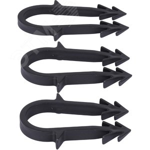 Скоба якорная с двойным креплением для труб д.16-20мм, цвет черный, 50 мм - фото 4