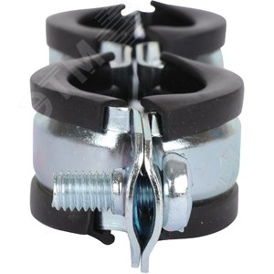 Двойной хомут для труб, комплект хомут+шпилька шуруп +дюбель пластиковый 3/4' (25-29) - фото 6