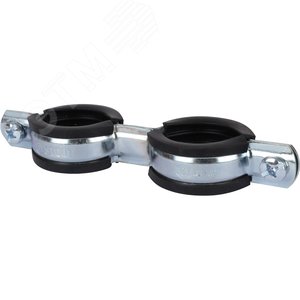 Двойной хомут для труб, комплект хомут+шпилька шуруп +дюбель пластиковый 1' (32-35) - фото 6