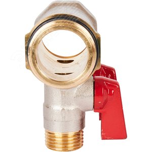 Коллектор с шаровыми кранами 1', 2 отвода 1/2' (красные ручки) - фото 4