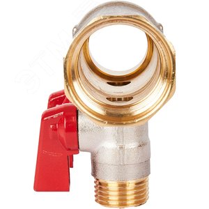 Коллектор с шаровыми кранами 1', 2 отвода 1/2' (красные ручки) - фото 6