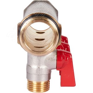 Коллектор с шаровыми кранами 1', 3 отвода 1/2' (красные ручки) - фото 2