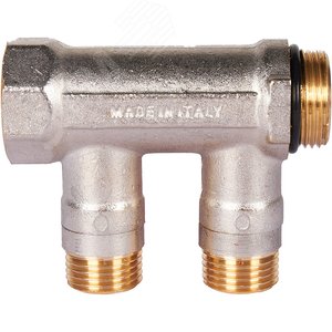 Коллектор с шаровыми кранами 3/4', 2 отвода 1/2' (красные ручки) - фото 5