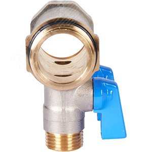 Коллектор с шаровыми кранами 1', 2 отвода 1/2' (синие ручки) - фото 4