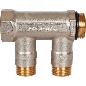 Коллектор с шаровыми кранами 3/4', 2 отвода 1/2' (синие ручки) - фото 5