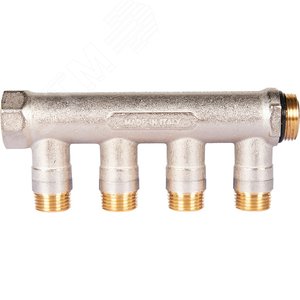 Коллектор с шаровыми кранами 3/4', 4 отвода 1/2' (синие ручки) - фото 6