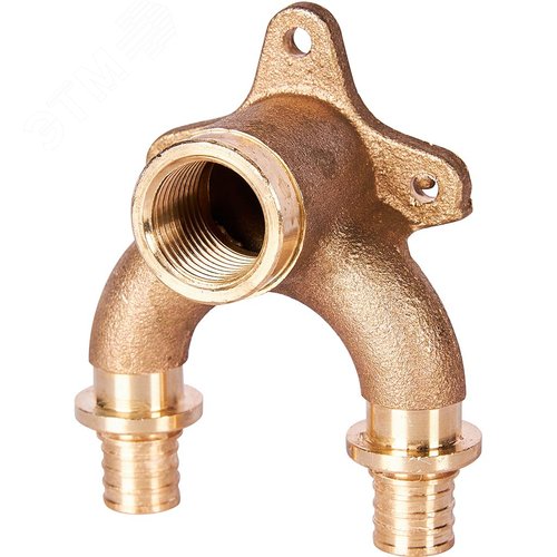 Проточный настенный угольник 16x1/2 бронзовый для труб из сшитого полиэтилена - фото 1