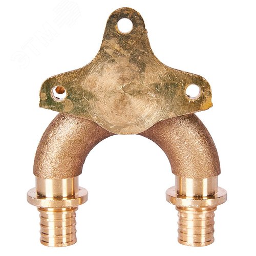Проточный настенный угольник 16x1/2 бронзовый для труб из сшитого полиэтилена - фото 3