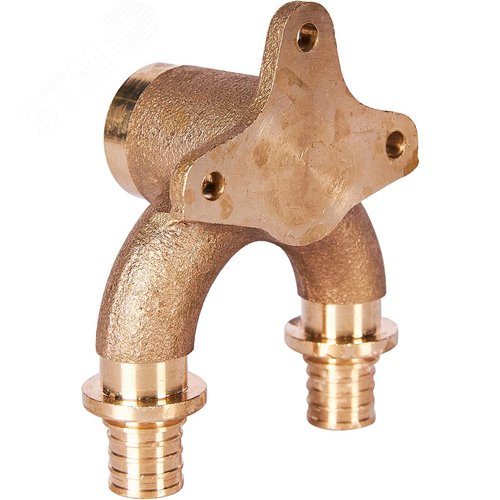 Проточный настенный угольник 16x1/2 бронзовый для труб из сшитого полиэтилена - фото 4