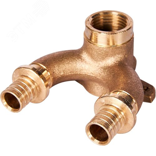 Проточный настенный угольник 16x1/2 бронзовый для труб из сшитого полиэтилена - фото 5