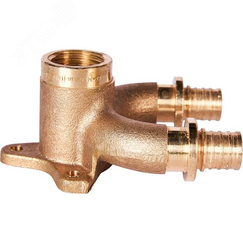 Проточный настенный угольник 16x1/2 бронзовый для труб из сшитого полиэтилена - фото 6