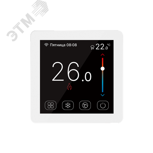 Терморегулятор теплого пола 16А, TFT, NTC 10К - 2м, белый - фото 5