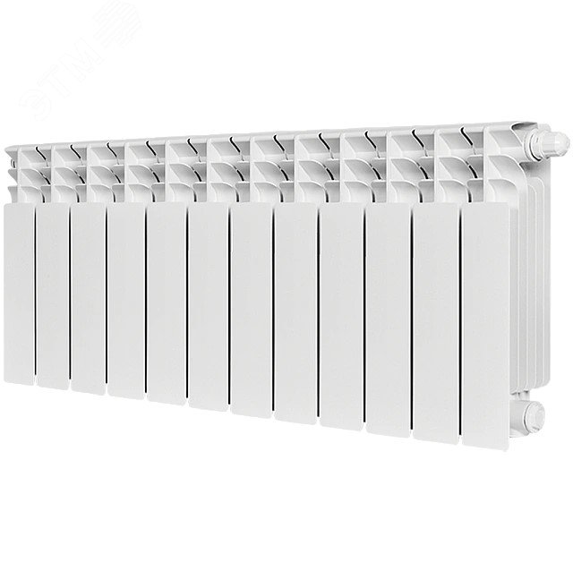 Изображение товара Биметаллический радиатор STOUT TITAN VENTIL 350 12 секций белый надежное отопление